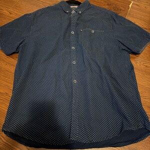 Classic Navy Polka Dot Button-Down Shirt